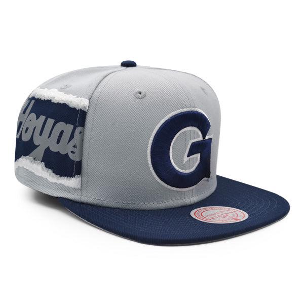 Mitchell And Ness Georgetown Hoyas NCAA JUMBOTRON Gray White Navy Blue Snapback