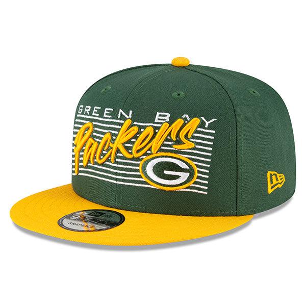 New Era Green Bay Packers RETRO GRILL Yellow White 9Fifty 950 Patch Snapback Hat