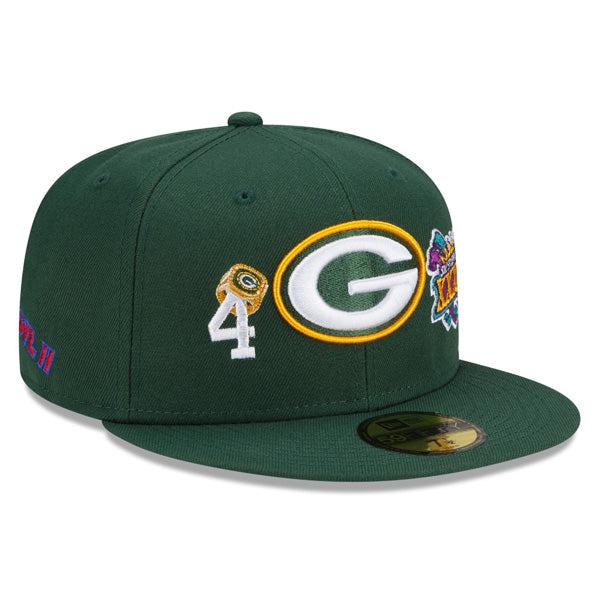 New Era Green Bay Packers RING COUNT Gray Yellow White 59Fifty 5950 Patch Fitted