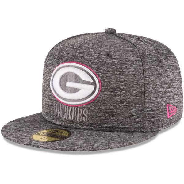 NEW ERA Green Bay Packers '16 NFL BCA Gray White Pink 59Fifty 5950 Patch Fitted