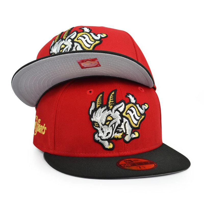 New Era Hartford Yard Goats Red White Black Gray 59Fifty 5950 Patch Fitted Hat