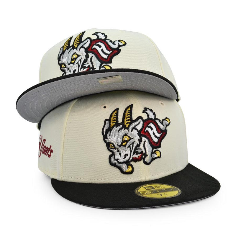 New Era Hartford Yard Goats White Black Gray 59Fifty 5950 Patch Fitted Cap Hat