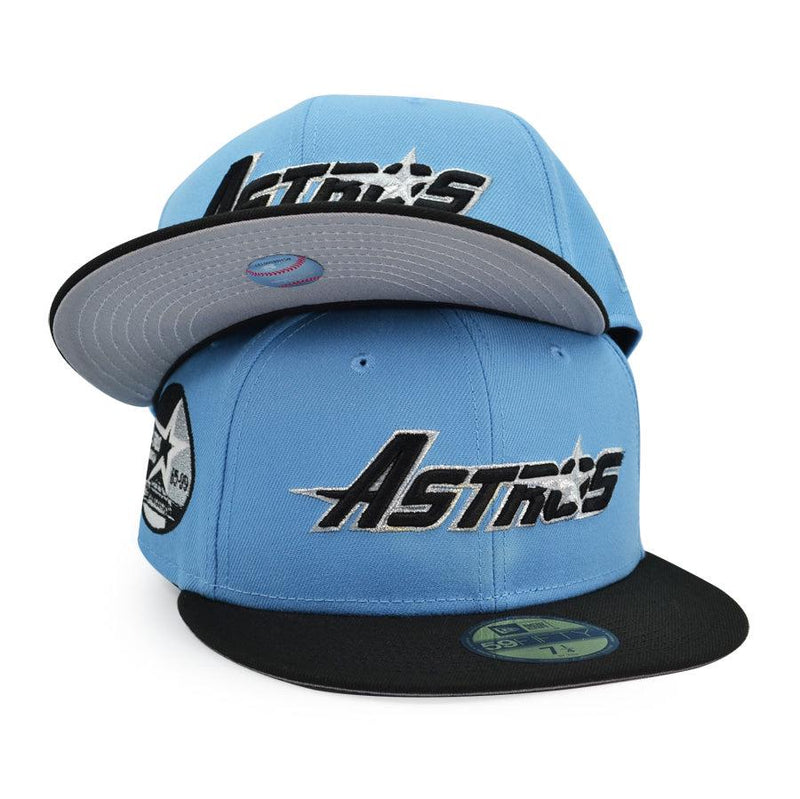 New Era Houston Astros 35 YRS Sky Black White Gray 59Fifty 5950 Patch Fitted Hat