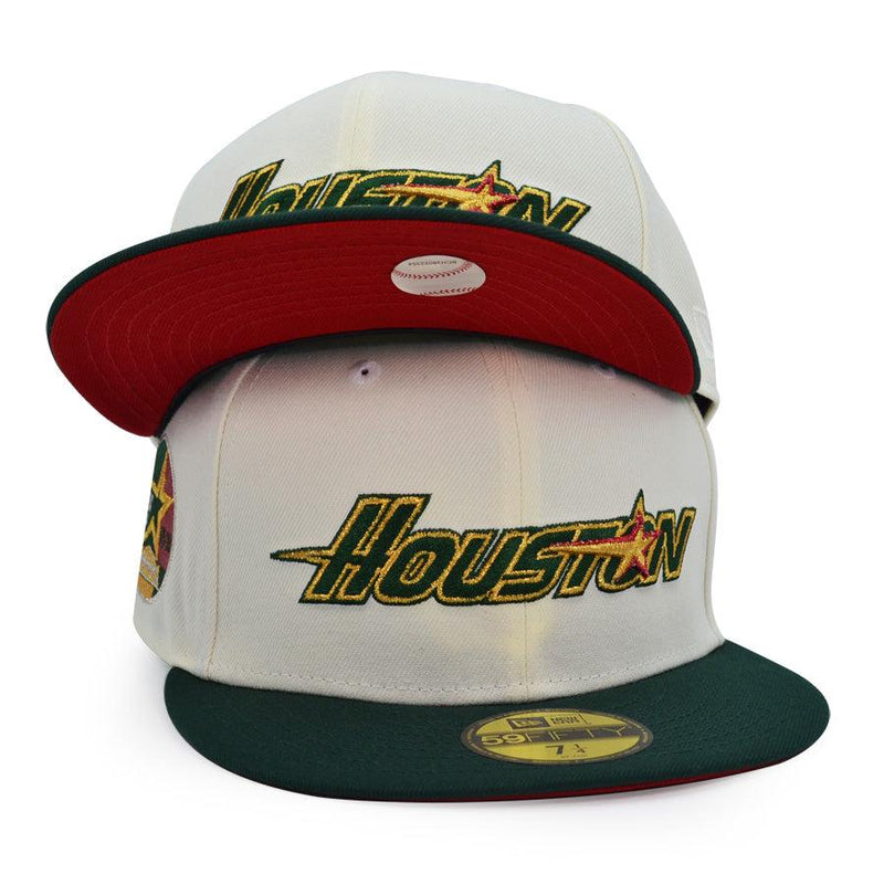 New Era Houston Astros 35 YRS Chrome Pine Green Red 59Fifty 5950 Patch Fitted