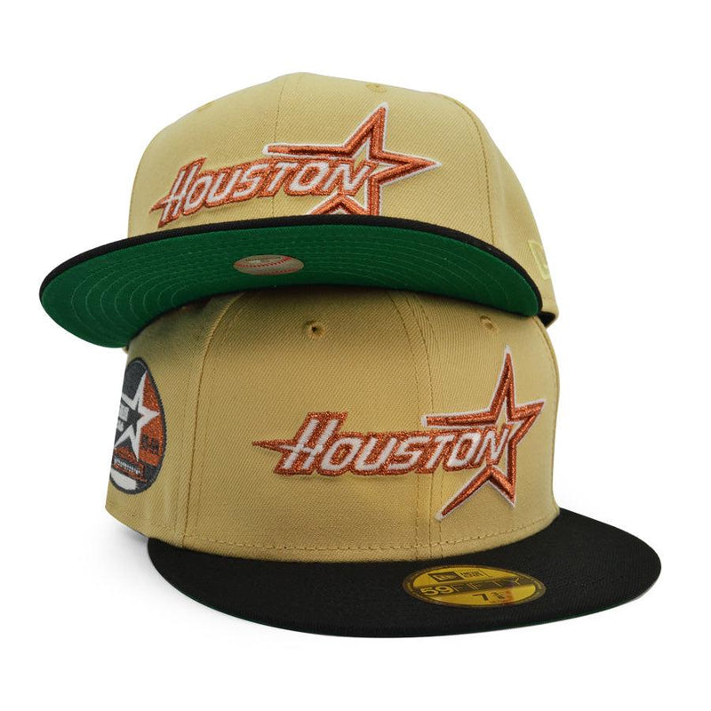New Era Houston Astros 35 YRS Tan Gold Black Green 59Fifty 5950 Patch Fitted
