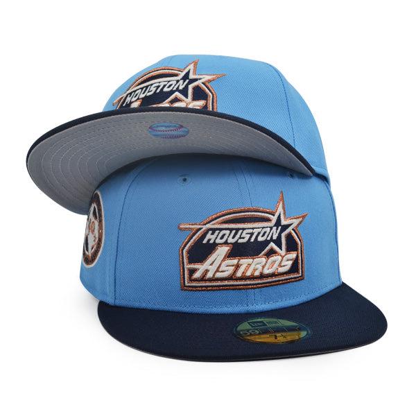 New Era Houston Astros 40 Yrs Blue Navy Gray White 59Fifty 5950 Patch Fitted Hat