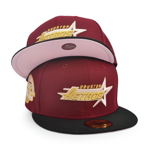 New Era Houston Astros 45th ANN Red Velvet Maroon Pink 59Fifty 5950 Patch Fitted