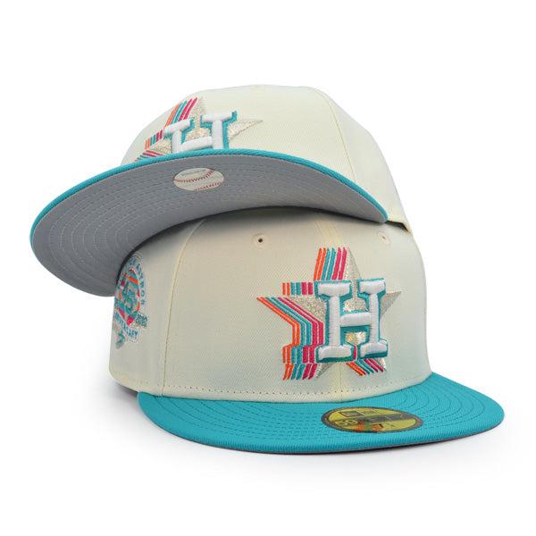 New Era Houston Astros 45th Chrome Teal Gray Cascade 59Fifty 5950 Patch Fitted