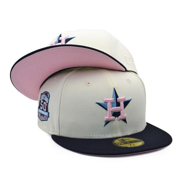NEW ERA Houston Astros 50th ANNI Chrome Navy Blue 59Fifty 5950 Patch Fitted Cap