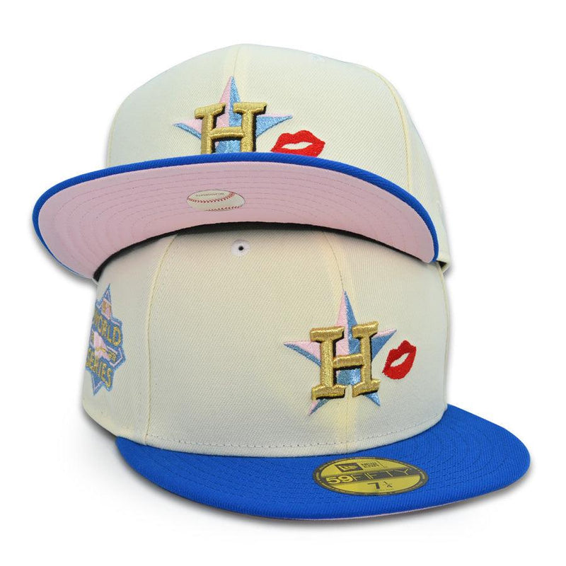 New Era Houston Astros '22 WS Chrome Royal Blue Pink 59Fifty 5950 Patch Fitted