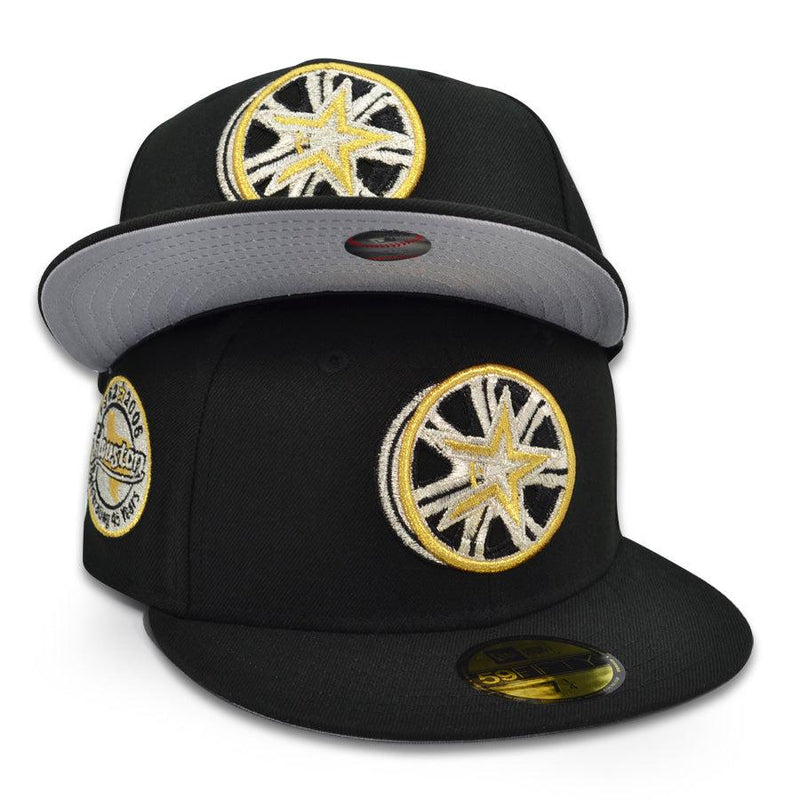 New Era Houston Astros 45 Yrs Black Yellow White Gray 59Fifty 5950 Patch Fitted