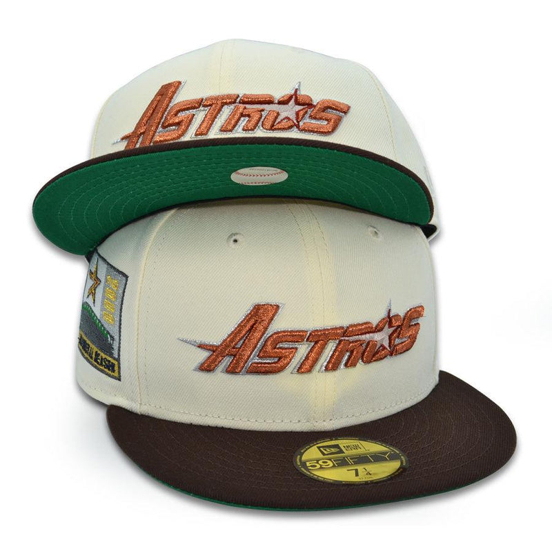 New Era Houston Astros TRILLSTROS Chrome Burntwood Green 59Fifty 5950 Fitted Hat