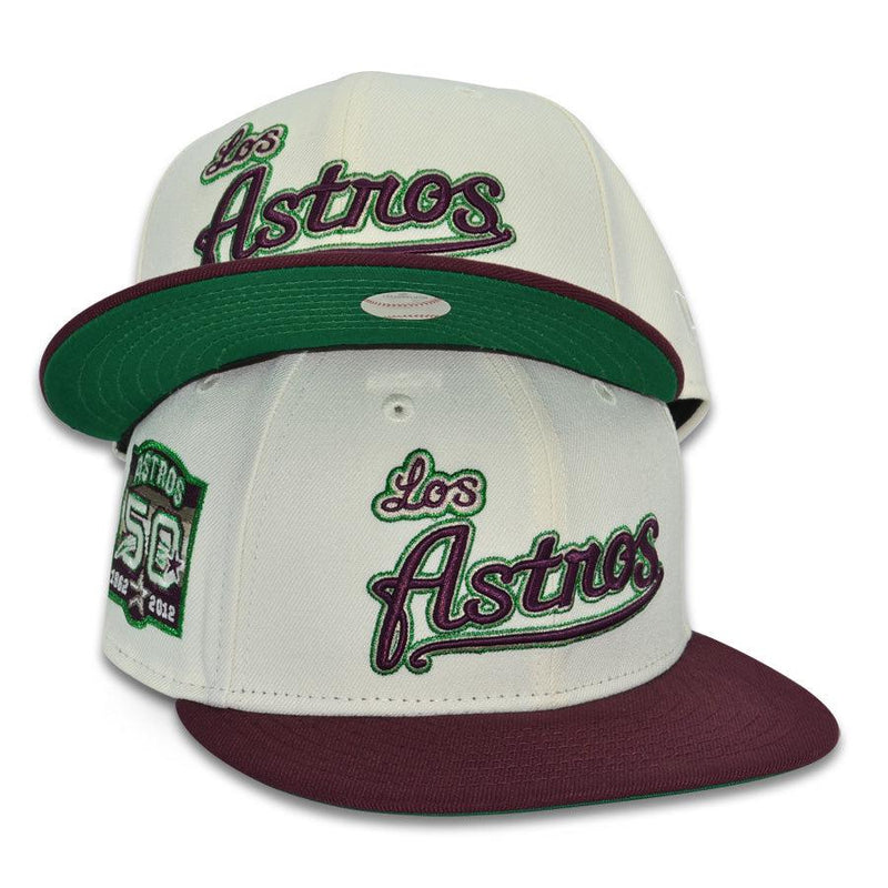 New Era Houston Astros 50th Anni Chrome Maroon Green 59Fifty 5950 Patch Fitted
