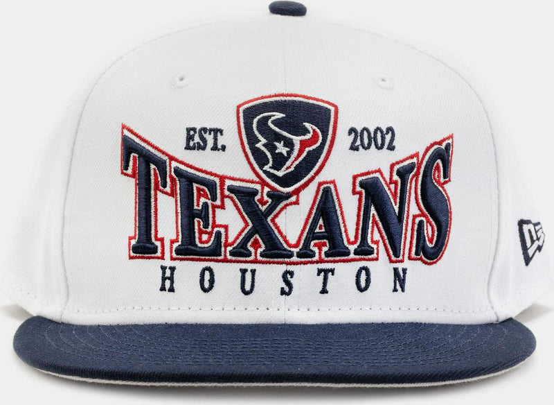 New Era Houston Texans Crest White Blue Red 9Fifty 950 Patch Snapback Cap Hat