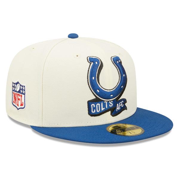 New Era Indianapolis Colts '22 Chrome Royal Black Blue 59Fifty 5950 Patch Fitted