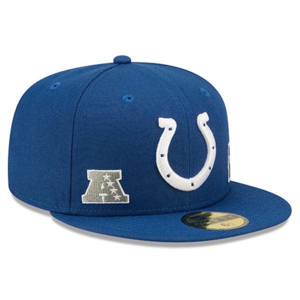 New Era Indianapolis Colts IDENTITY AFC White Gray 59Fifty 5950 Patch Fitted