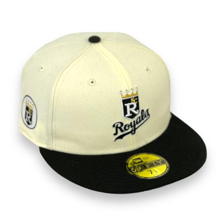 New Era Kansas City Royal White Black Gold Gray 59Fifty 5950 Patch Fitted Hat