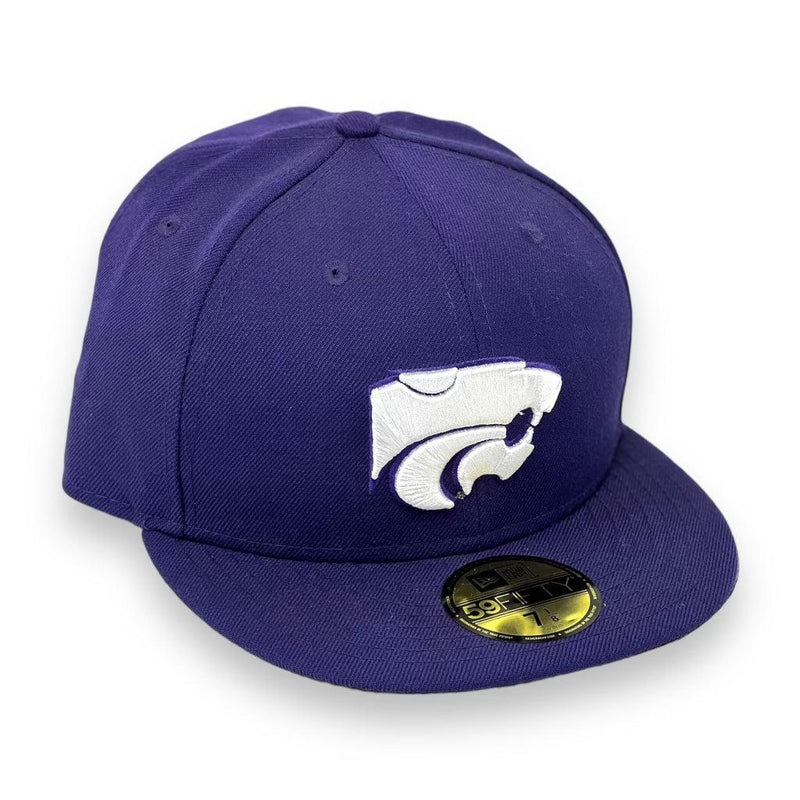New Era Kansas State Wildcats Purple White Black 59Fifty 5950 Patch Fitted Hat