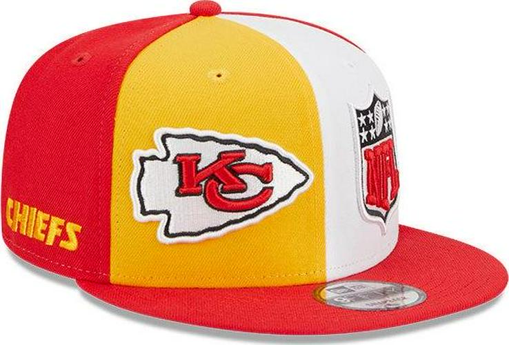 New Era Kansas City Chiefs Pinwheel Yellow White Black 9Fifty 950 Patch Snapback