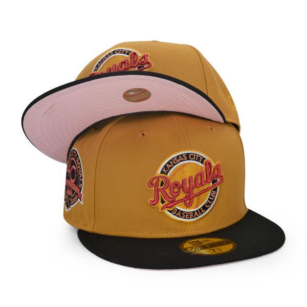 New Era Kansas City Royals 40th ANN Tan Black Pink Red 59Fifty 5950 Patch Fitted