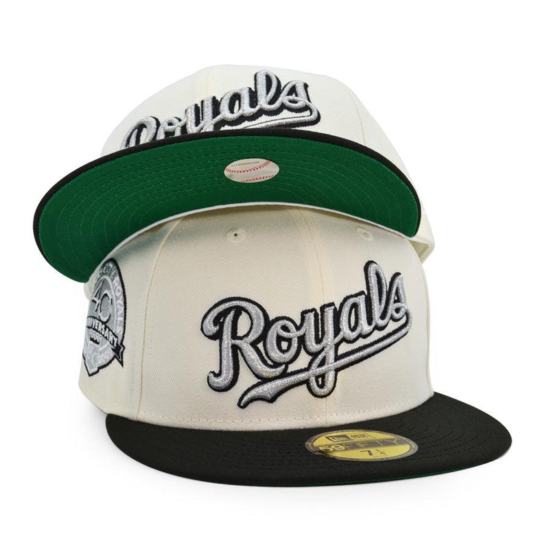 New Era Kansas City Royals 40th Anni Chrome Black Green 59Fifty 5950 Fitted Hat