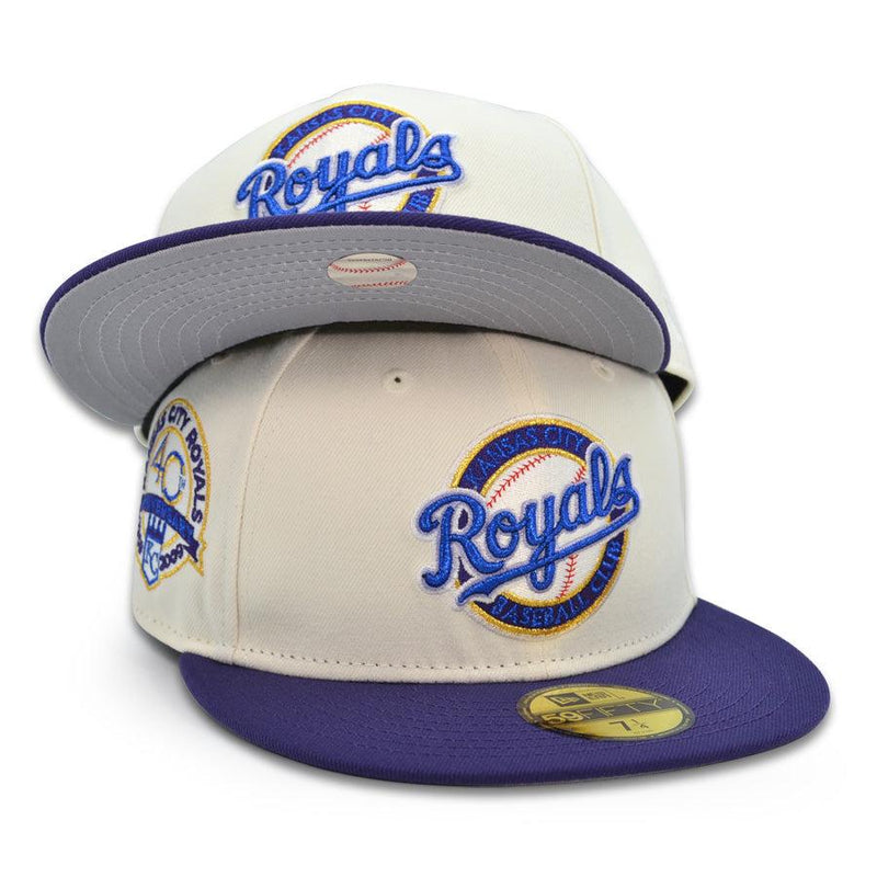 New Era Kansas City Royals 40th Anni Chrome Purple Gray 59Fifty 5950 Fitted Hat