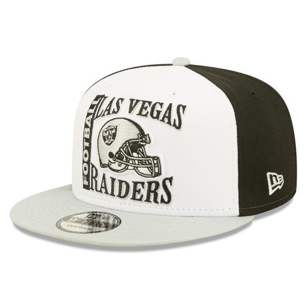 New Era Las Vegas Raiders White Black Silver Gray 9Fifty 950 Patch Snapback Cap