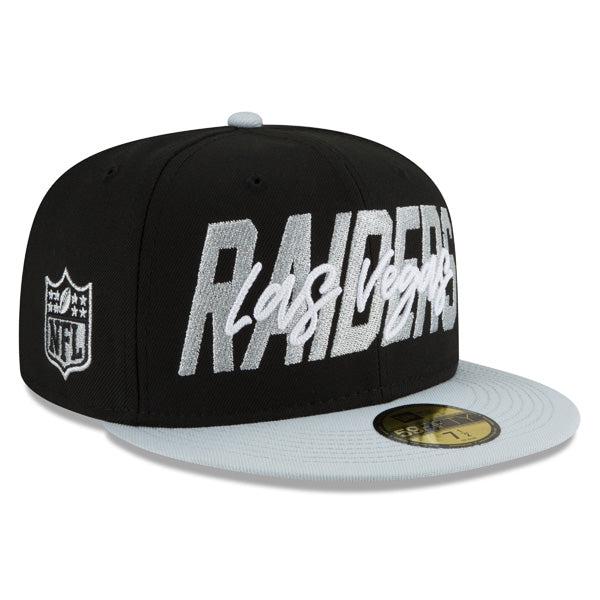 New Era LA Vegas Oakland Raiders '22 Draft White Gray 59Fifty 5950 Patch Fitted