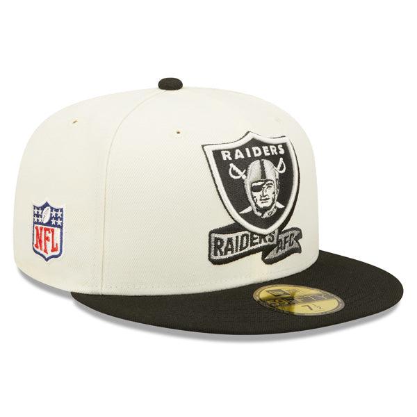 New Era Las Vegas Raiders '22 NFL Chrome Black 59Fifty 5950 Patch Fitted Cap Hat