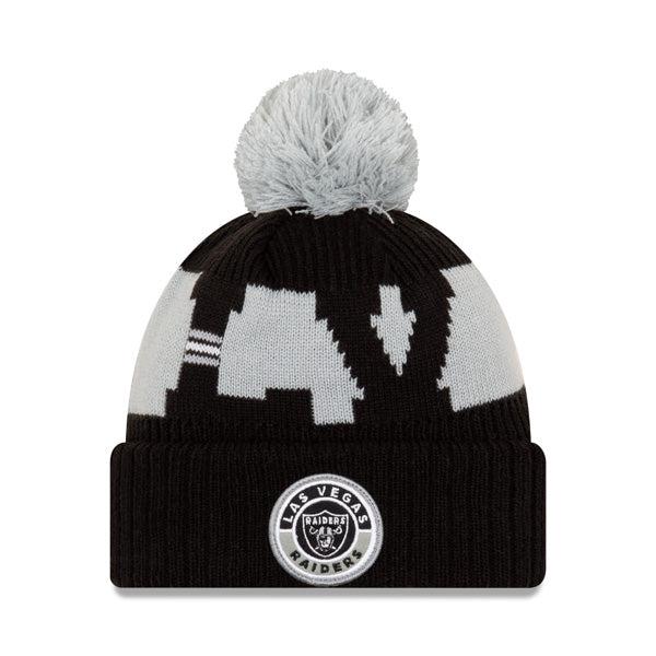 New Era Las Vegas Raiders '20 NFL Black Grey Red Blue Pom Cuffed Knit Hat