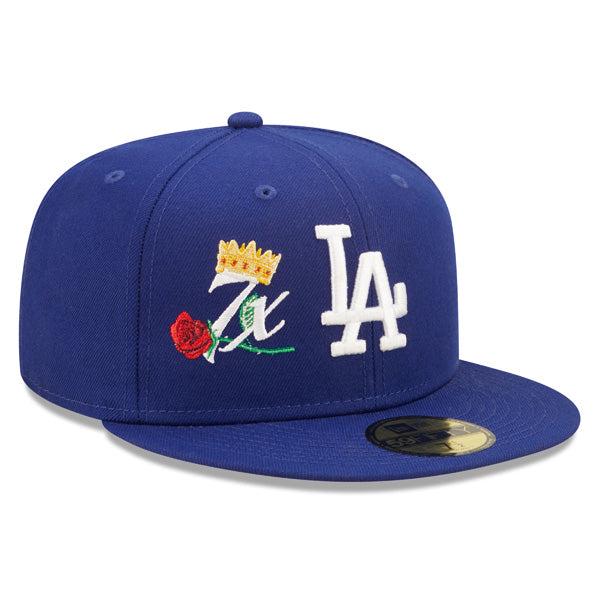 New Era LA Dodgers 7x CROWN CHAMPS Royal Gray White 59Fifty 5950 Patch Fitted