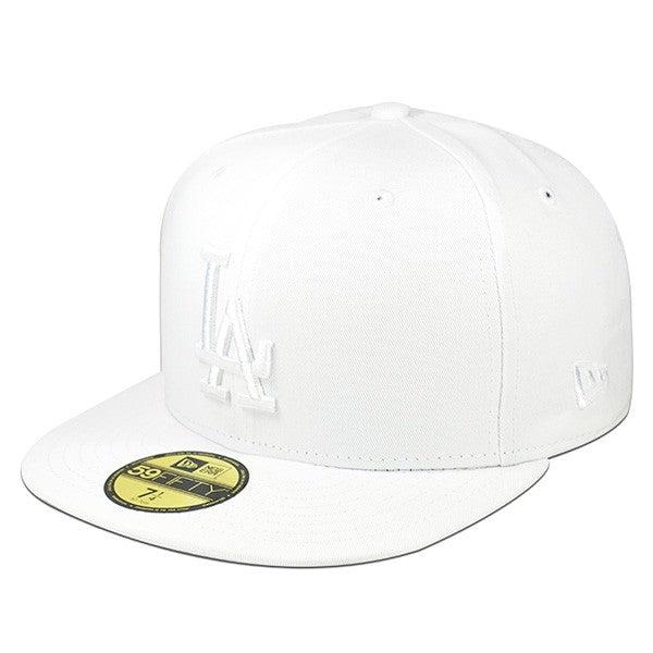 New Era LA Dodgers Triple White MLB 59Fifty 5950 Fitted Cap Hat