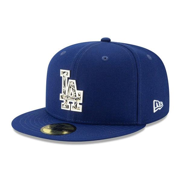 New Era LA Dodgers Royal Blue Silver FRACTURED Logo 59Fifty 5950 Patch Fitted