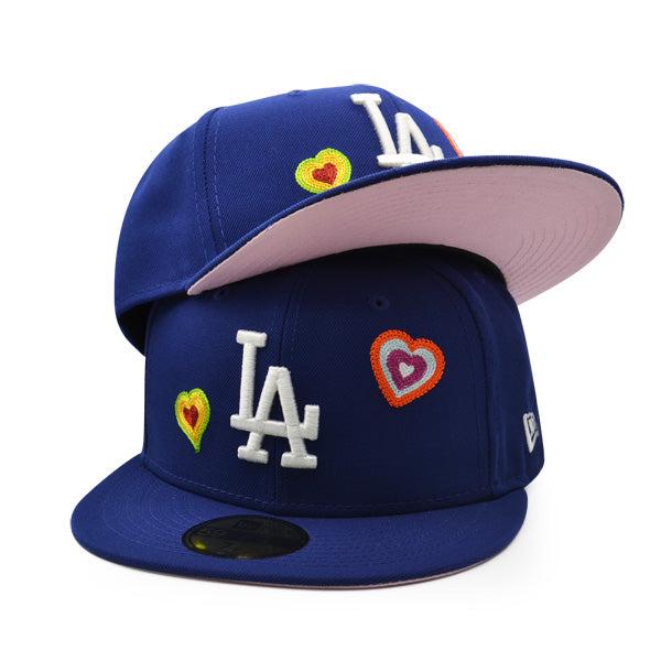 New Era LA Dodgers Chained Heart Royal Blue White Pink 59Fifty 5950 Patch Fitted