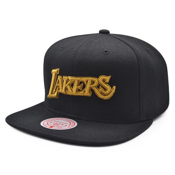 Mitchell And Ness LA Lakers TRUE LUCK Black Brick Gold Patch Snapback Cap Hat