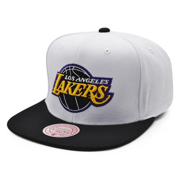 Mitchell And Ness LA Lakers RELOAD White Black Yellow Patch Snapback Cap Hat