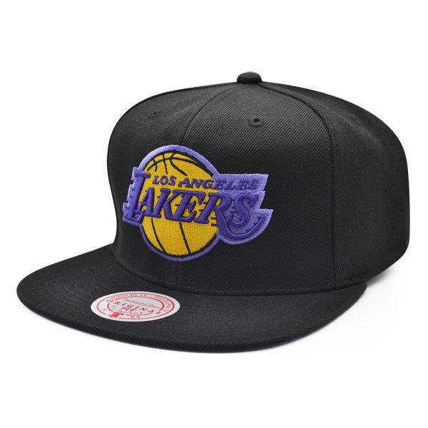 Mitchell And Ness LA Lakers HIGH LIGHT Black Yellow Lavender Patch Snapback Hat