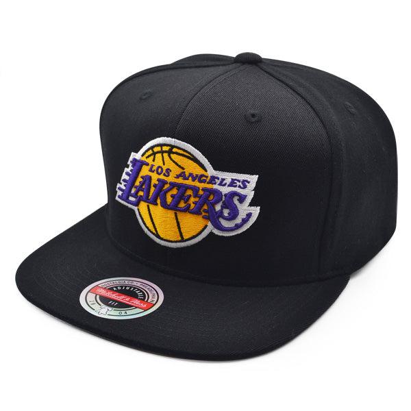 Mitchell And Ness LA Lakers Black Yellow Purple White Gray Patch Snapback Hat