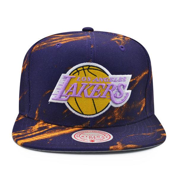 Mitchell And Ness LA Lakers DOWN FOR ALL Purple Black Yellow Gray Patch Snapback