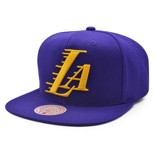 Mitchell And Ness LA Lakers LOGO REMIX Purple Yellow Gray Patch Snapback Cap Hat