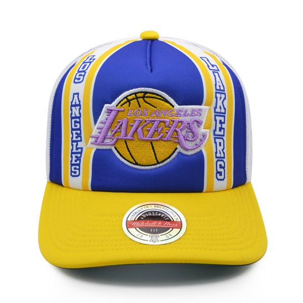 Mitchell And Ness LA Lakers RETRO TRUCKER Purple Yellow White Green Snapback Hat
