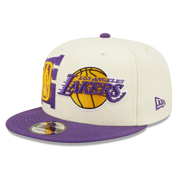 New Era LA Lakers '22 Cream White Yellow Gray Black 9Fifty 950 Patch Snapback