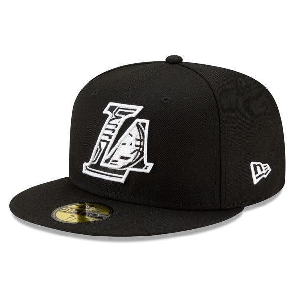 New Era LA Lakers '21 NBA Draft Black White Gray 59Fifty 5950 Patch Fitted Hat