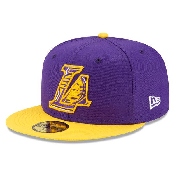 New Era LA Lakers '21 Purple Yellow Gold 59Fifty 5950 Patch Fitted Cap Hat