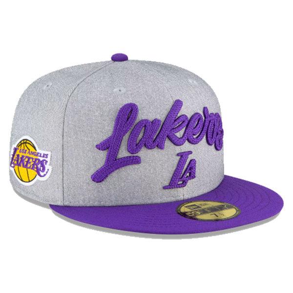 New Era LA Lakers '20 Heather Purple Yellow Red Blue 59Fifty 5950 Patch Fitted