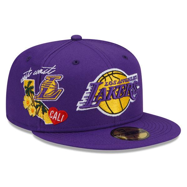 New Era LA Lakers CLUSTER Purple Gray Yellow Gold 59Fifty 5950 Patch Fitted Hat