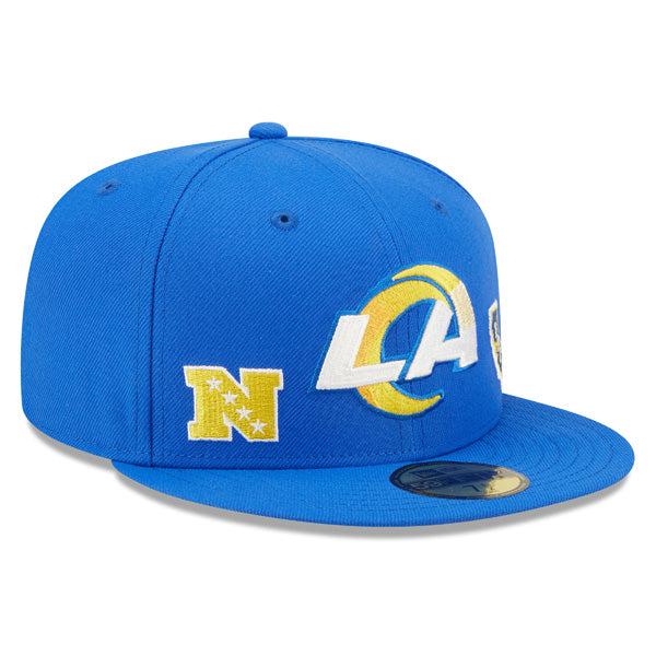 New Era LA Rams IDENTITY Blue Yellow White 59Fifty 5950 Patch Fitted Cap Hat