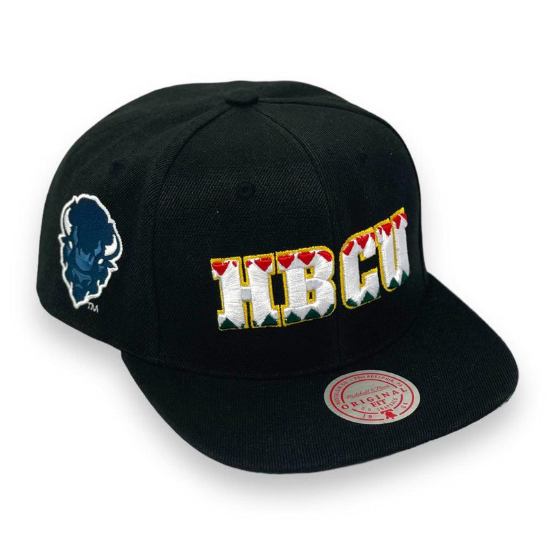 Mitchell And Ness HBCU HOWARD UNI BLACK WHITE GREEN Patch Snapback Cap Hat