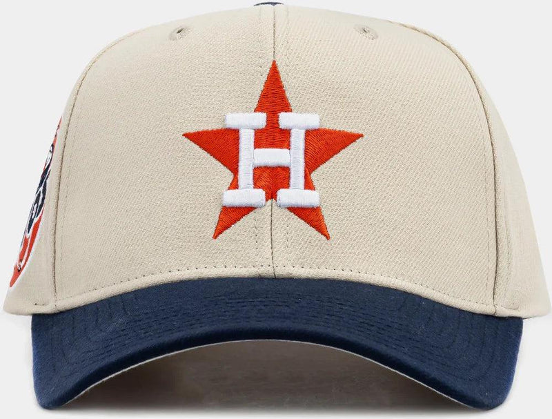 Mitchell and Ness Houston Astros Beige Orange White Blue Patch Snapback Cap Hat