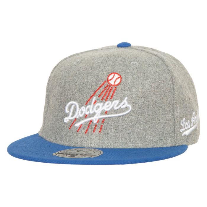 Mitchell and Ness LA Dodgers Gray Red White Blue Patch Snapback Cap Hat